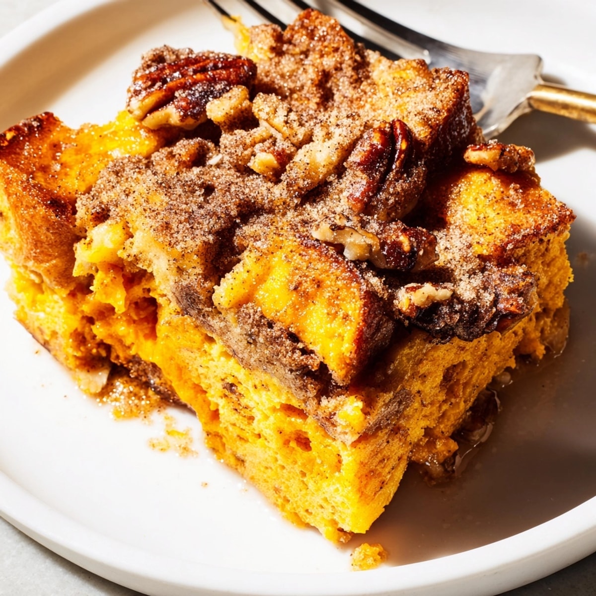 Imagine the comforting taste of Protein Pumpkin French Toast Bake, ready for brunch!