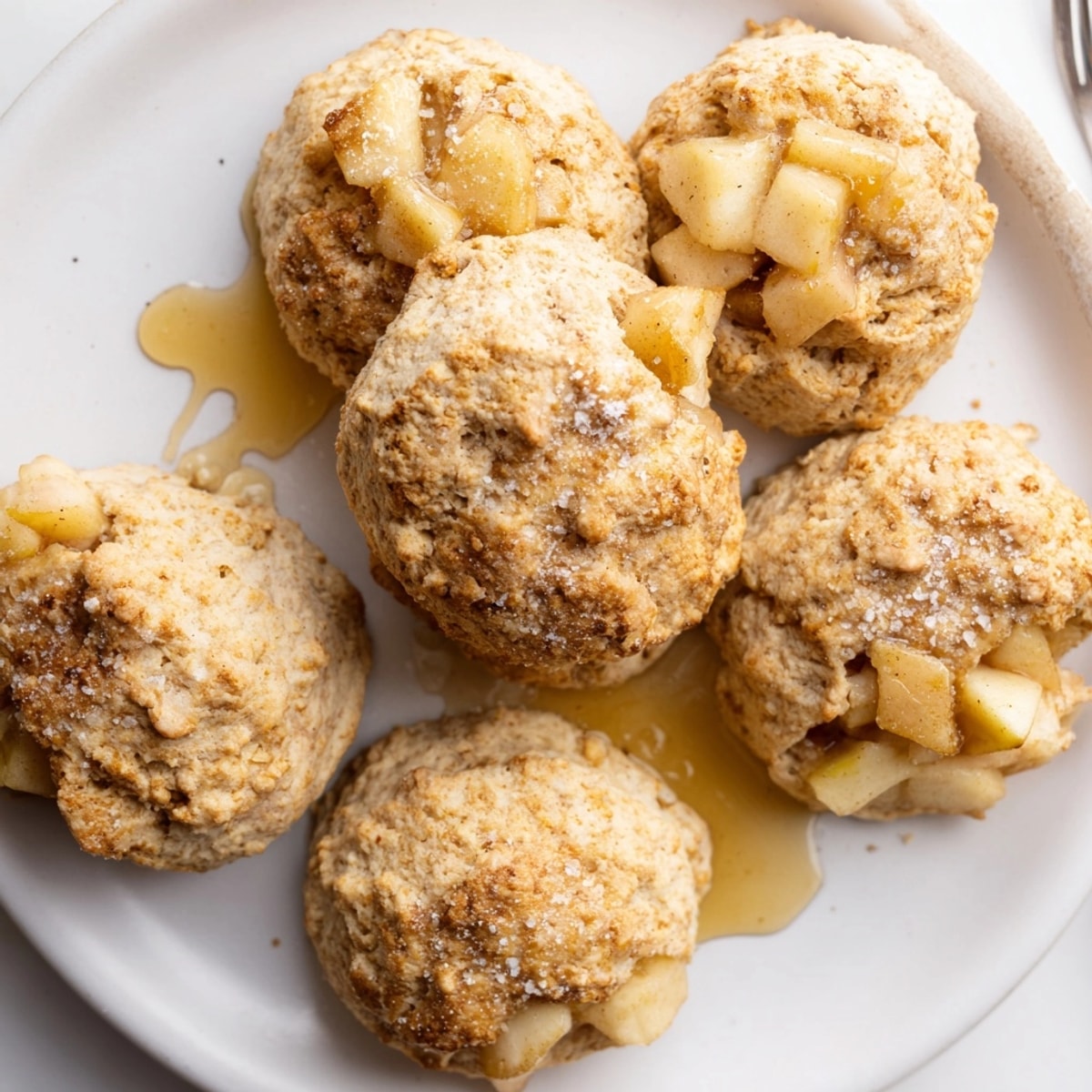 Warm, fragrant Cinnamon Honey Apple Scones cooling on a wire rack after baking.