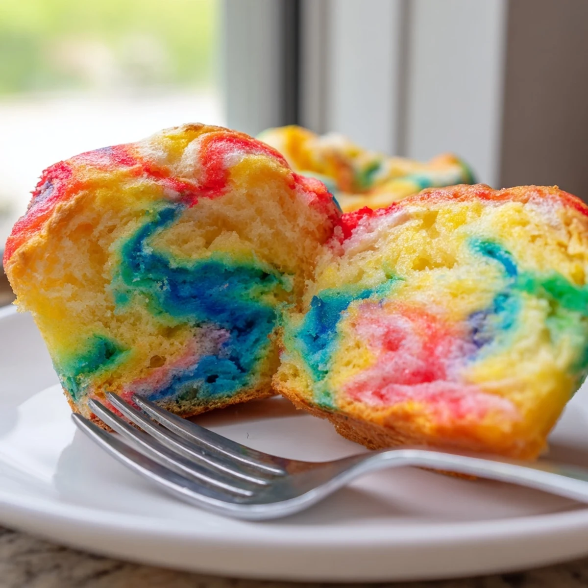 Light and airy rainbow cloud bread, a delightful low-carb treat for any occasion.  