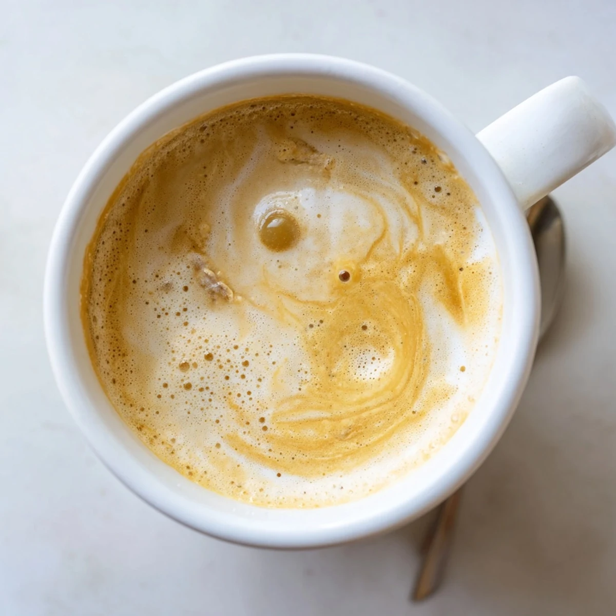 Creamy Onion Latte topped with frothed milk, a bold twist on classic coffee.