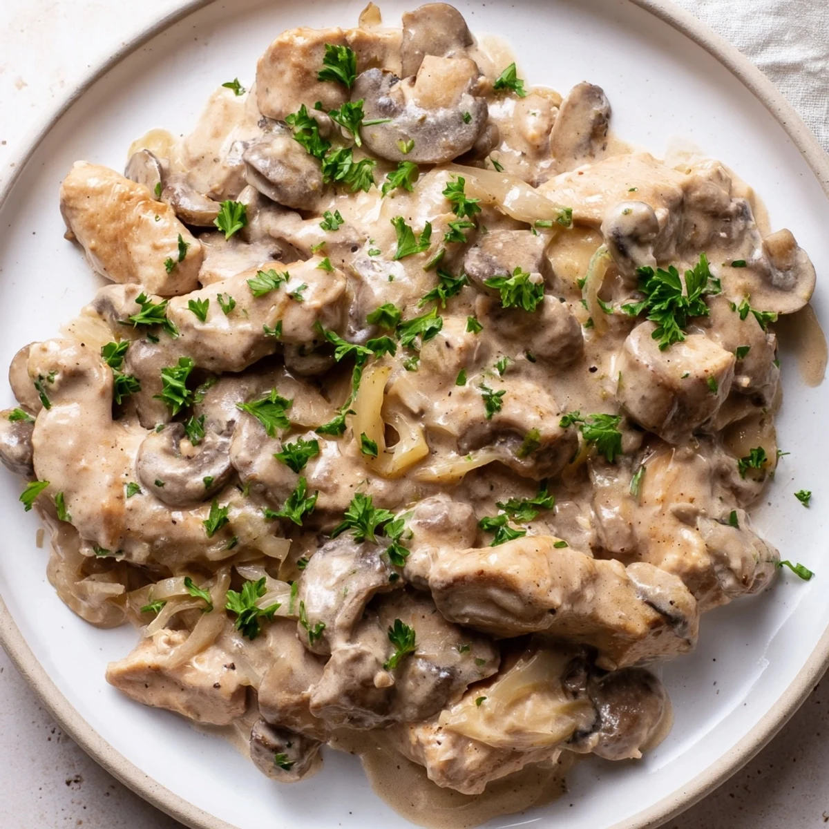 Creamy Chicken Stroganoff