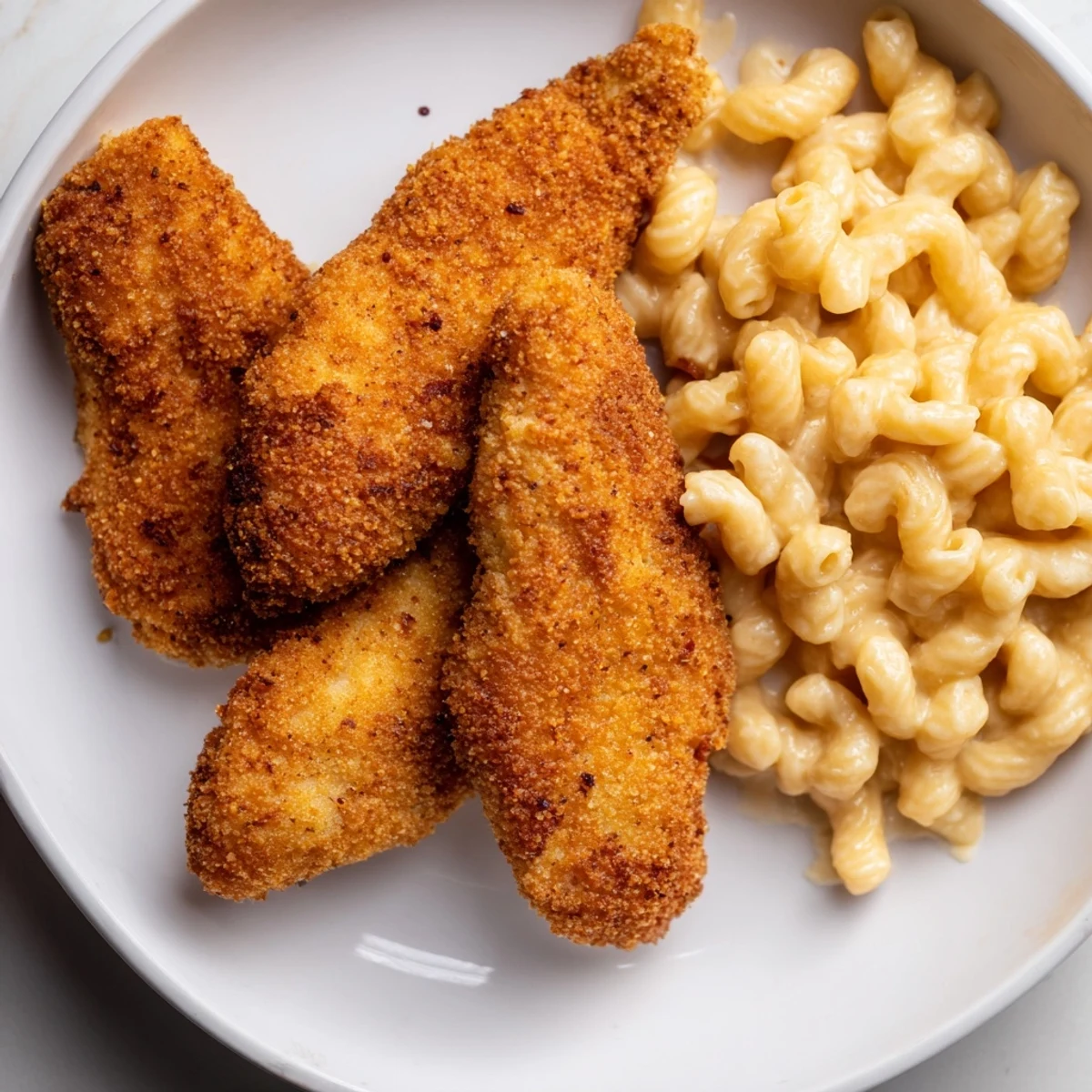 Crispy Chicken with Macaroni Cheese