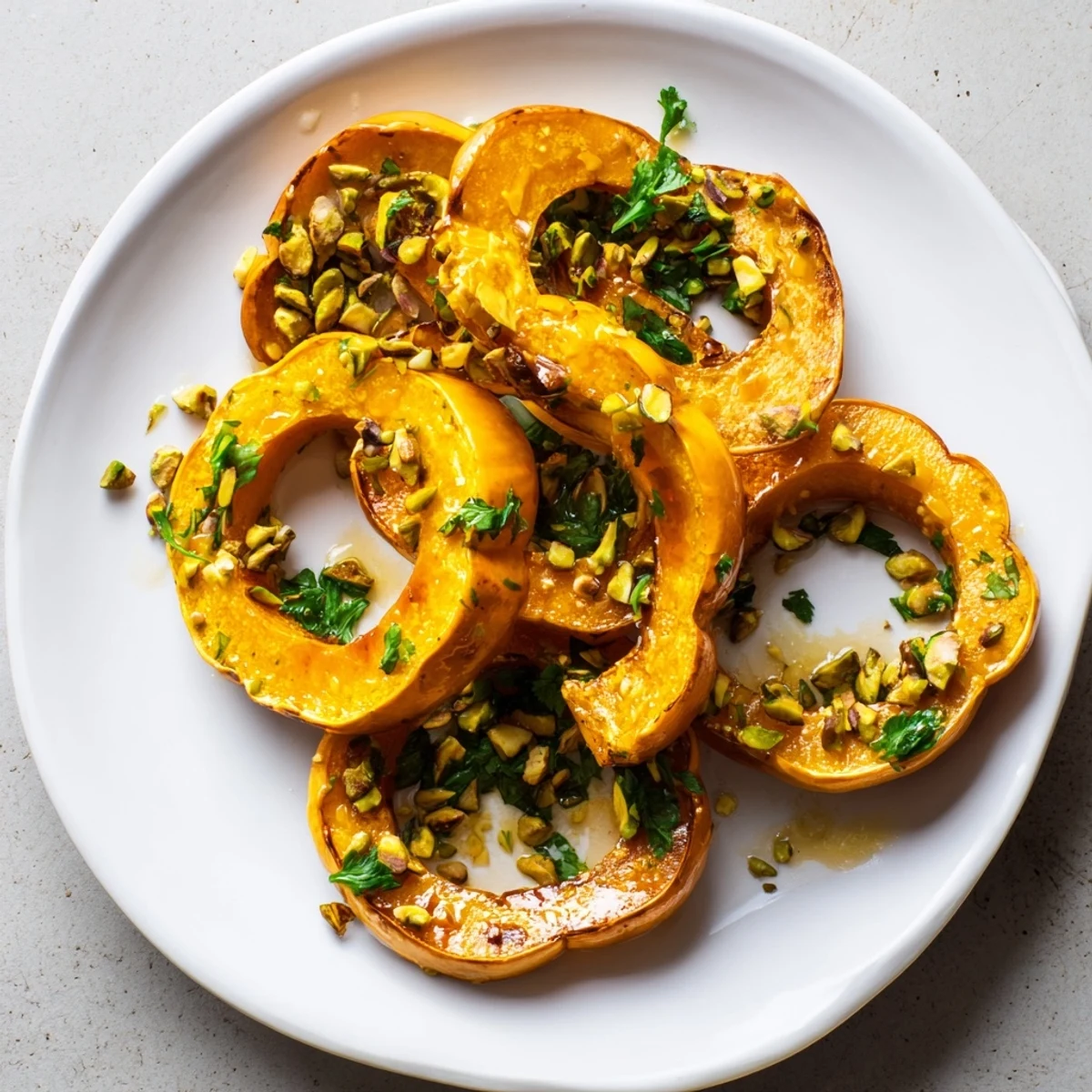 Roasted Baked Delicata Squash Rings, tender and sweet, drizzled with maple syrup perfect for fall.