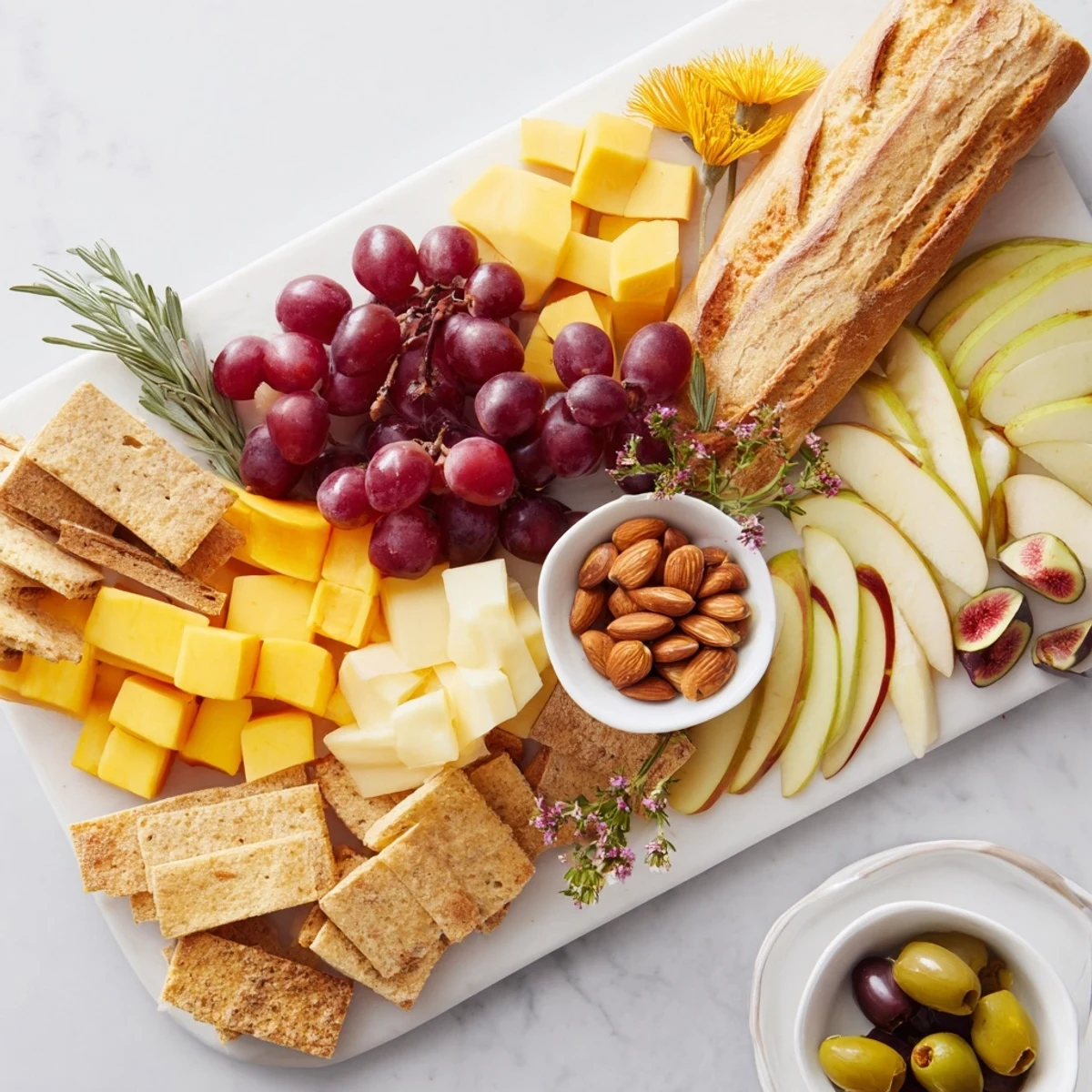 Golden Wheat Bundle Board overflowing with gourmet cheeses, fruits, and crackers for sharing.