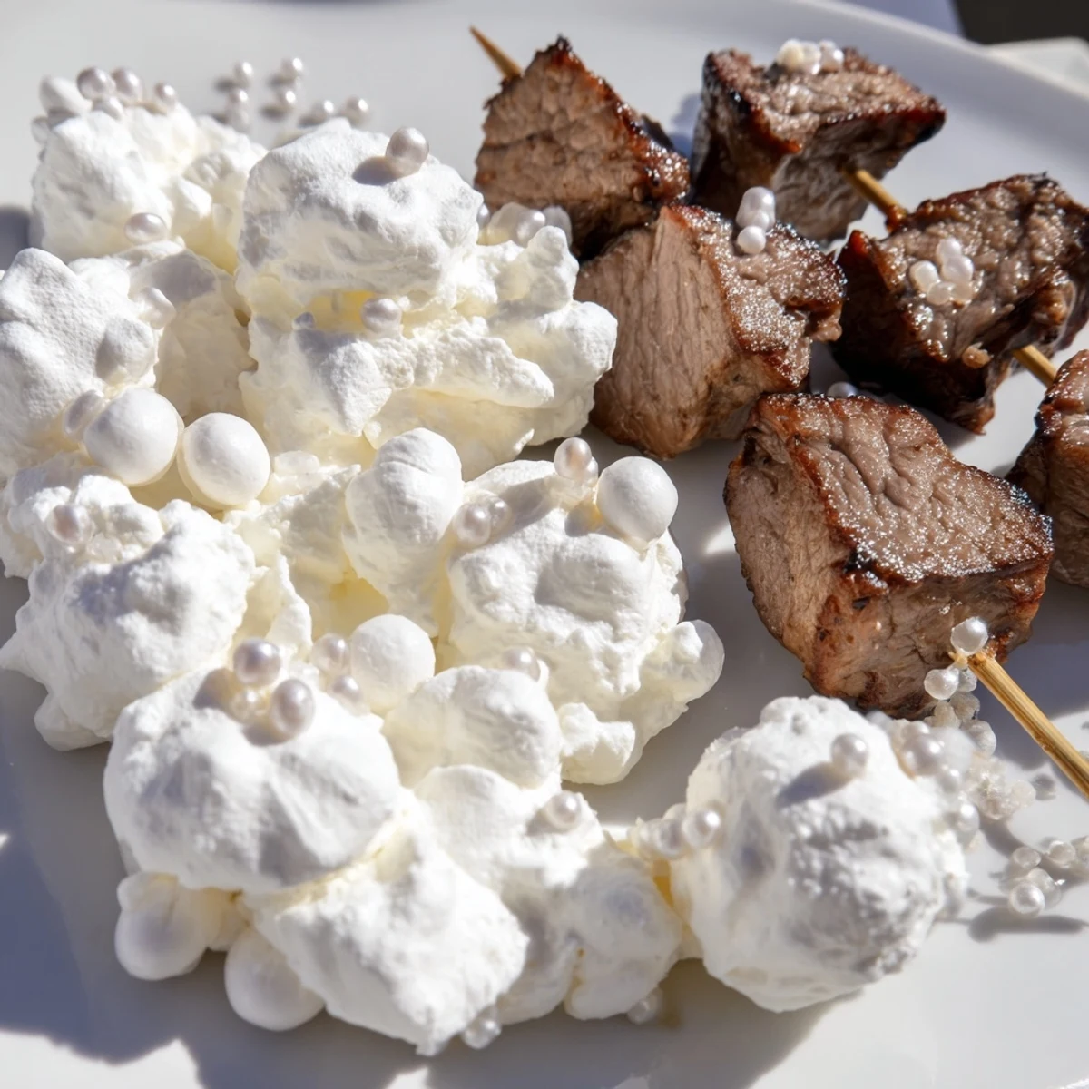 Beautifully arranged Fluffy Clouds Lamb Baby Shower Board with various dips, crackers, and sweet treats for guests.
