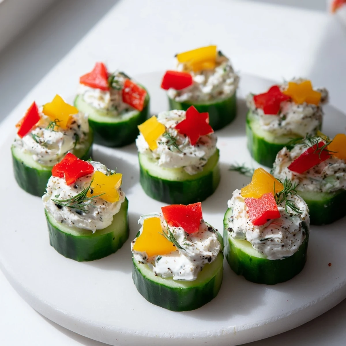 Holiday Star Cucumber Bites