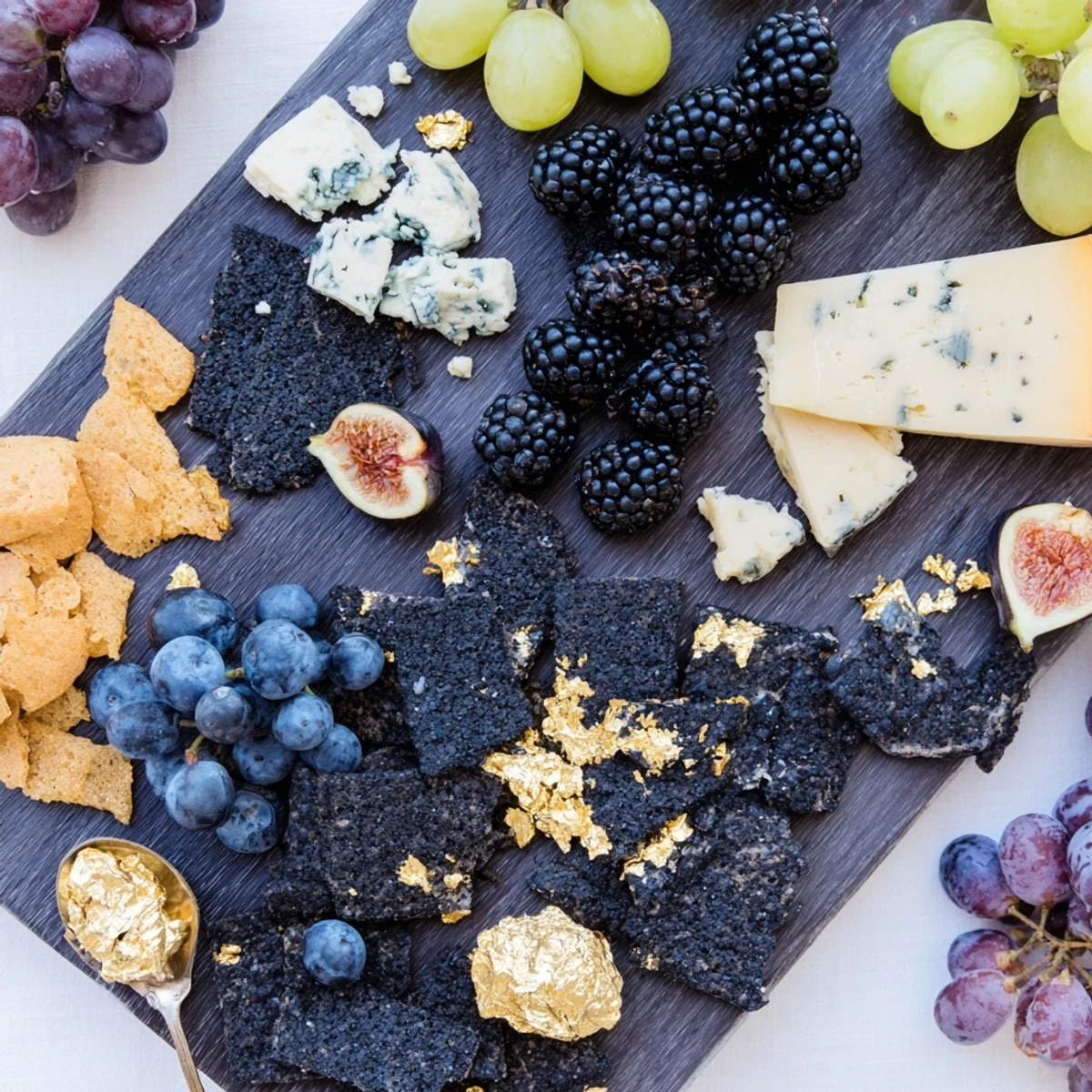 Imagine this Deep Indigo Midnight Sky: a cheese board full of savory bites and fruity accents.