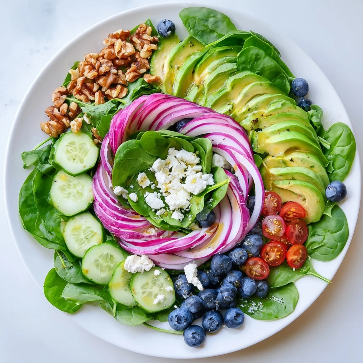 A beautiful, colorful image of a refreshing Fibonacci Fan Salad, perfect for a light vegetarian meal.