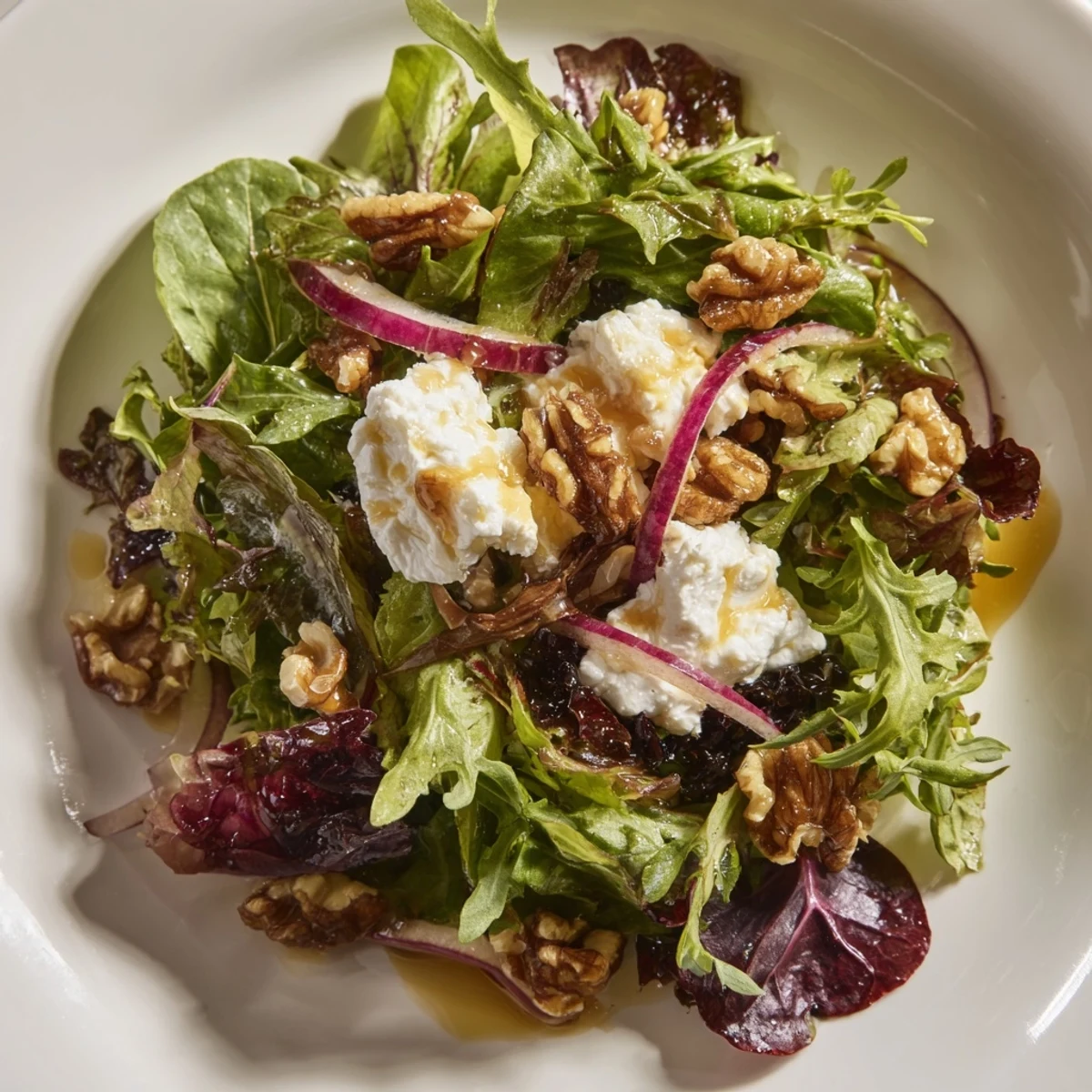 Imagine a Spiced Honey and Date Goat Cheese Salad: sweet dates, crumbled cheese, and a perfect, light meal.