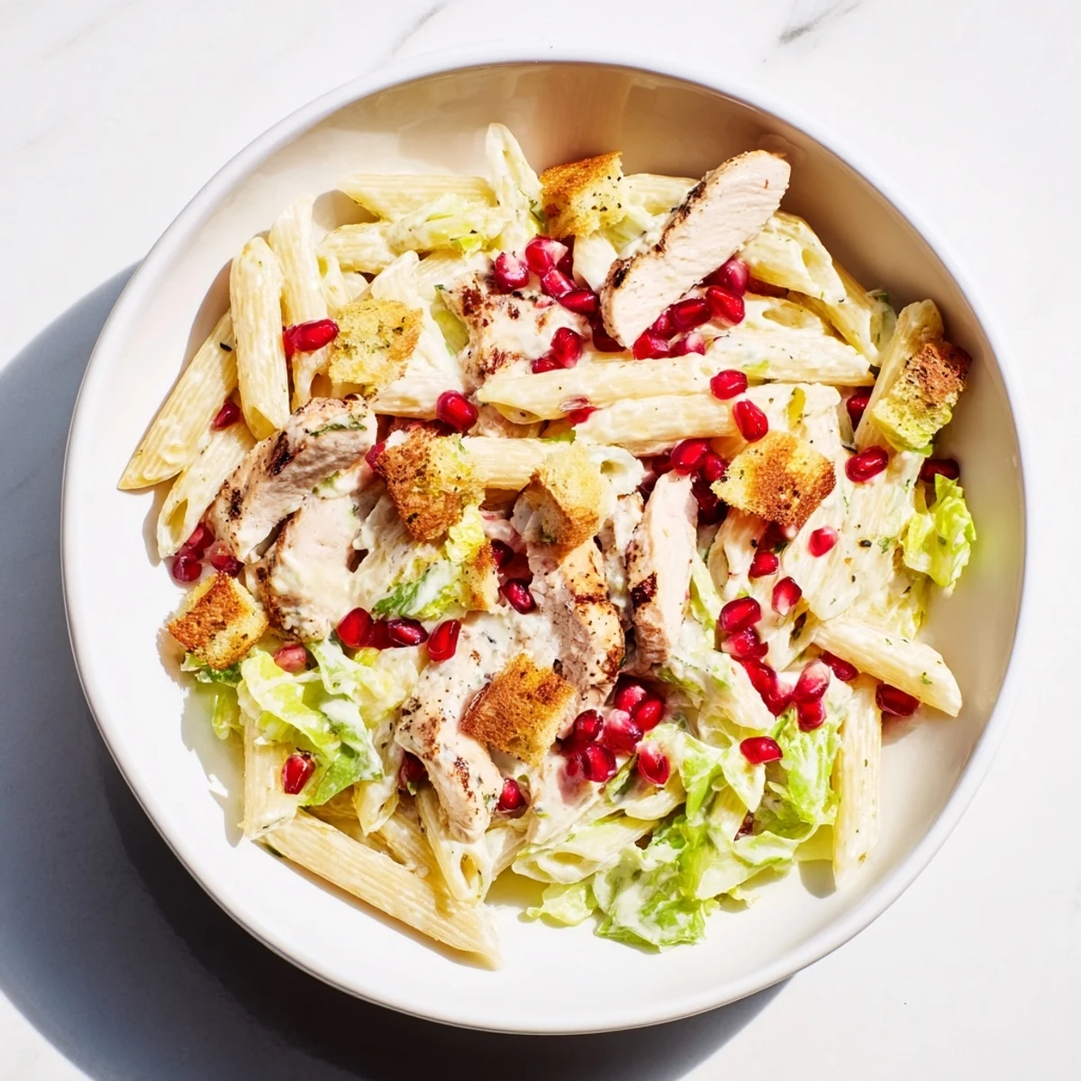 Chicken Caesar Pasta Pomegranate