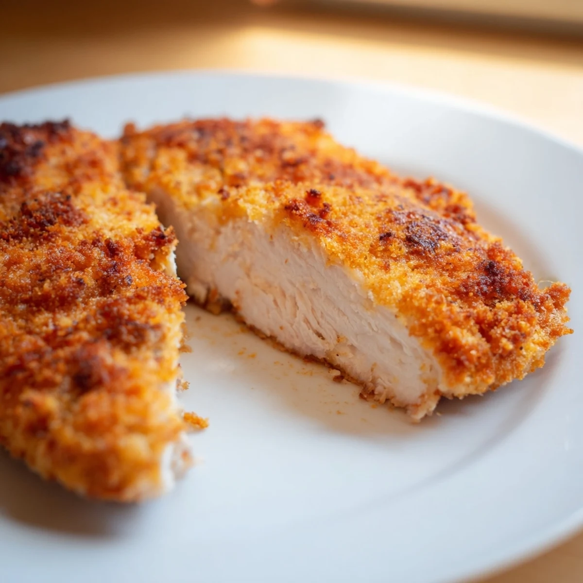 Juicy air fryer chicken cutlets with a golden-brown crust, a delicious and easy American classic.