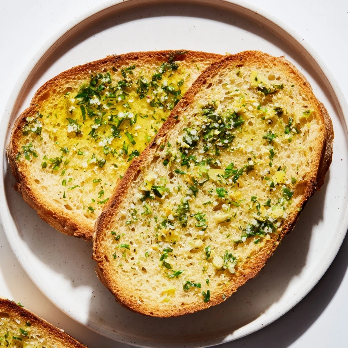 Warm Herb Butter Toast topped with aromatic parsley, chives, and a flaky salt finish for easy entertaining.