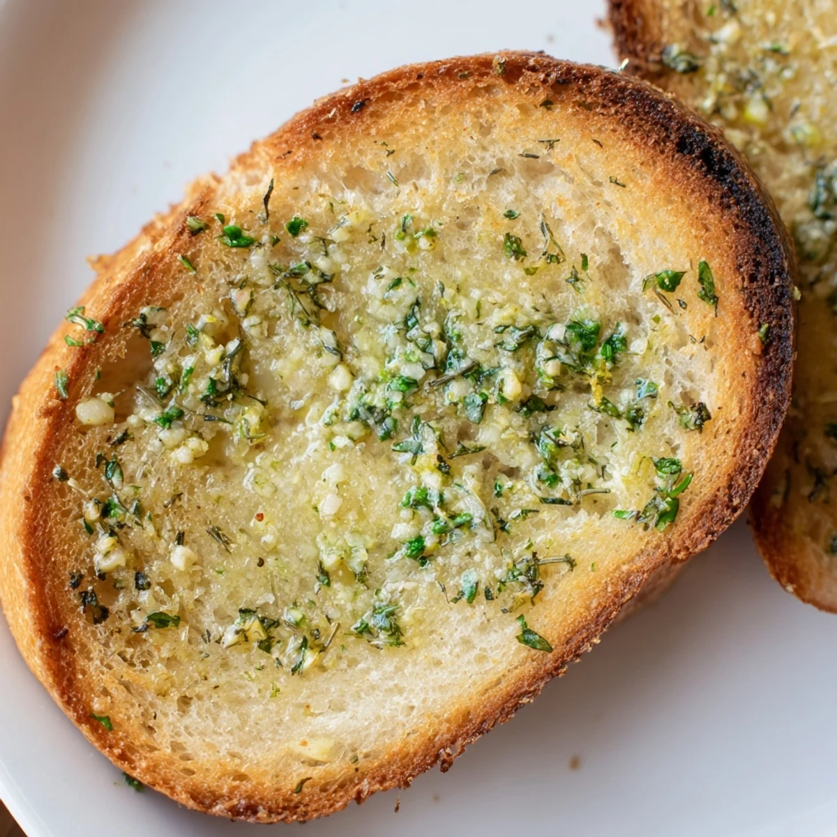 Golden Herb Butter Toast ready to serve alongside a crisp white wine or light soup.