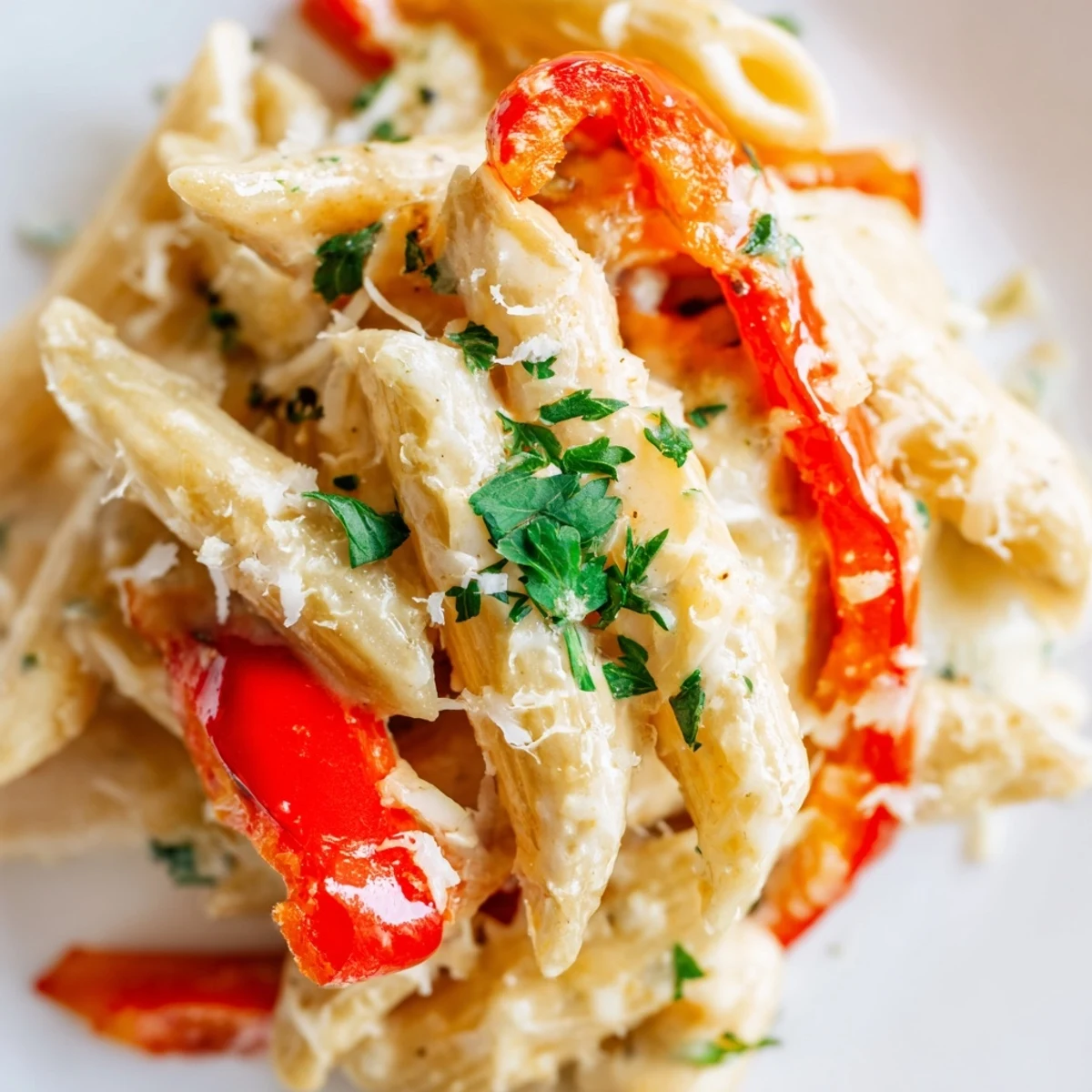 Creamy Cajun Pasta tossed with al dente penne, featuring a rich, velvety sauce and Parmesan.  