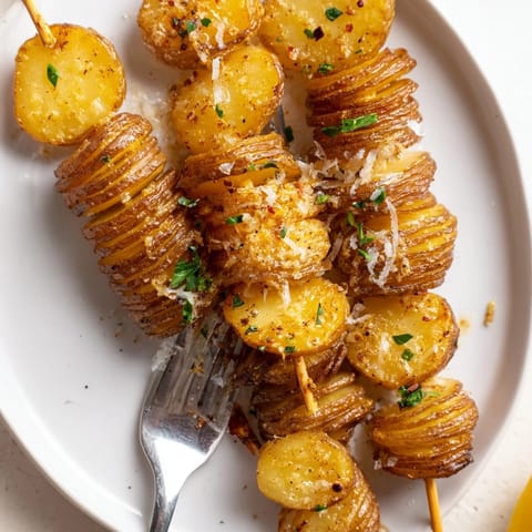 Deliciously spiraled Air-Fryer Tornado Potatoes, golden brown and perfect for dipping.  