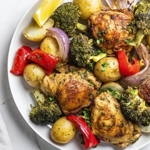 Vibrant Lazy Gourmet Chicken & Vegetable One-Pot, perfect for weeknight family dinners.  