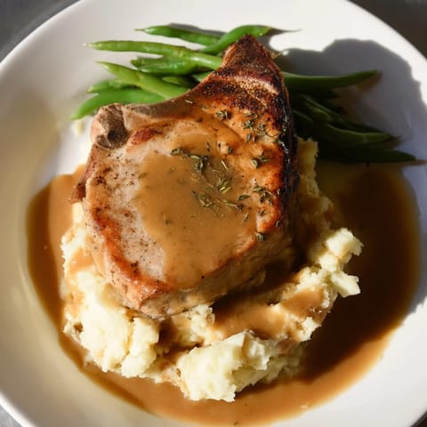Pork Chops Cheddar Mash
