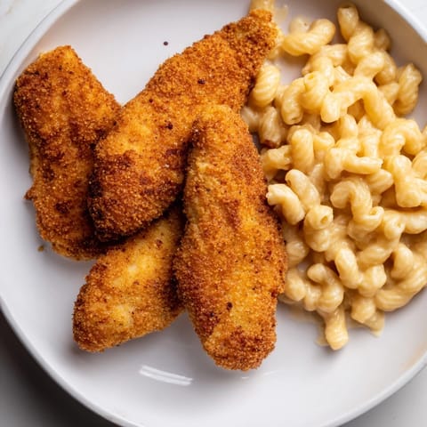 Crispy Chicken with Macaroni Cheese