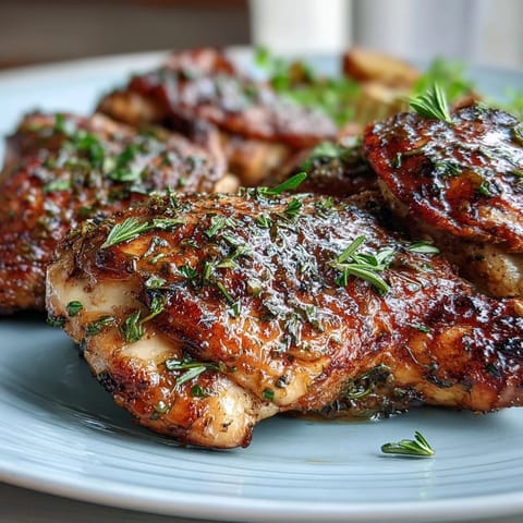 Golden roasted chicken with crispy skin, surrounded by tender baby potatoes and fresh herbs, a classic lemon-infused main course.