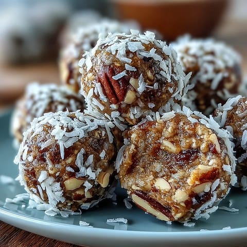 Vibrant carrot cake bliss balls packed with dates, carrots, and warming spices, perfect for energy on the go.