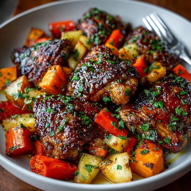 Baked Sticky Maple Mustard Chicken Thighs: a flavorful, family-friendly autumn meal.