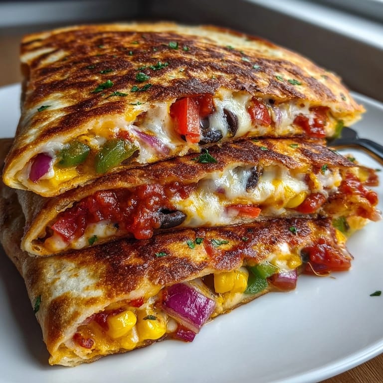 Homemade Veggie Pizza Quesadilla Pockets: a fun, cheesy, and veggie-packed lunch idea.