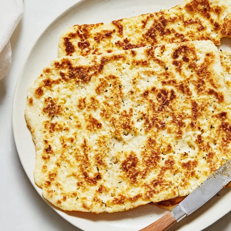 Two fluffy flatbreads made from Easy 2-Ingredient Cottage Cheese, ideal for breakfast or lunch.  