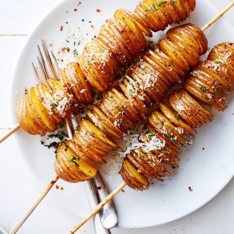 Air-Fryer Tornado Potatoes sprinkled with Parmesan, a fun and flavorful snack option.