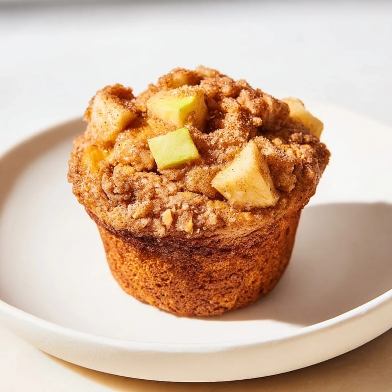 Golden-brown cinnamon apple muffins, speckled with fruit and perfect for a sweet breakfast or brunch treat.