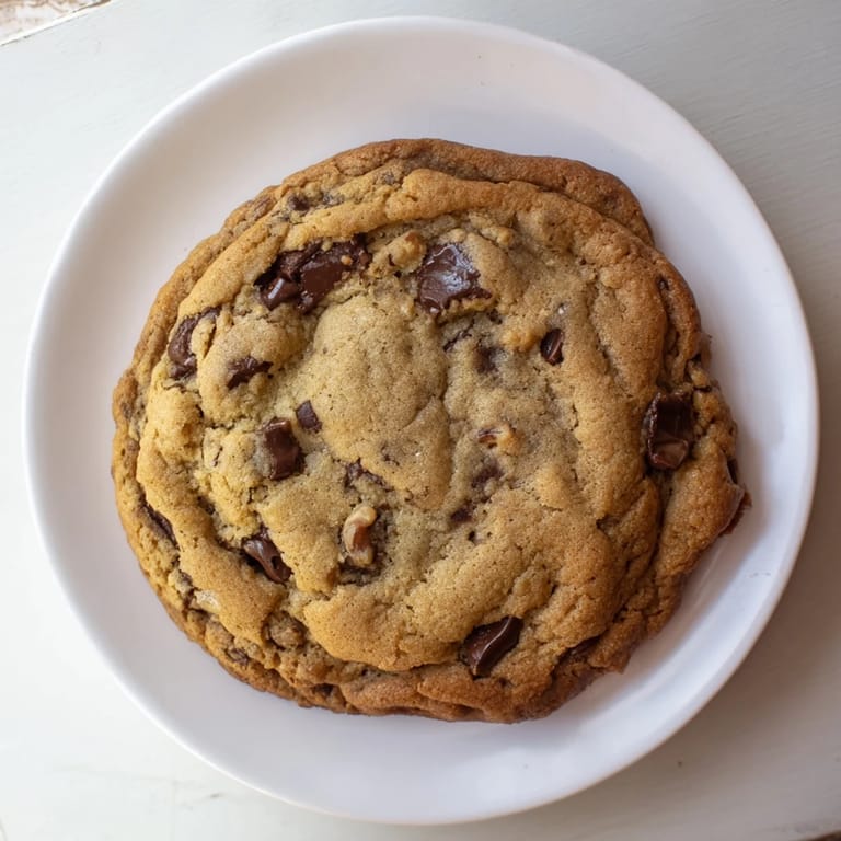 Warm, melty chocolate chips star in a batch of homemade chewy protein chocolate chip cookies, ready to eat.