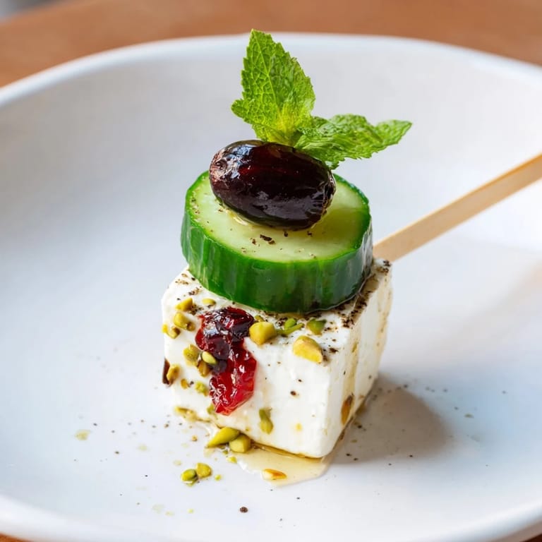Vibrant Holiday Cranberry-Feta Skewers, a festive appetizer with creamy feta and tart cranberries.
