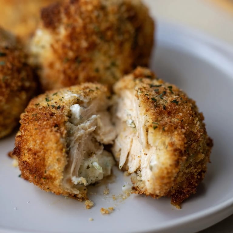 These flavorful Spicy Ranch Chicken Croquettes, air fried to perfection, are a delicious snack option.