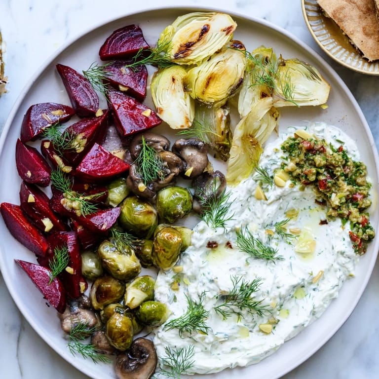 Earthy tones fill this Pine Forest Winter Mezze Board, promising a delicious vegetarian appetizer with festive flair.