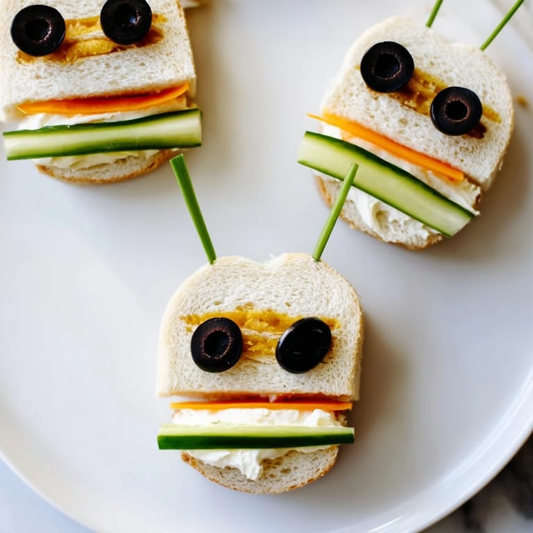 Playful bee sandwich board featuring cute sandwich cutouts and colorful fresh treats for kids and parties.