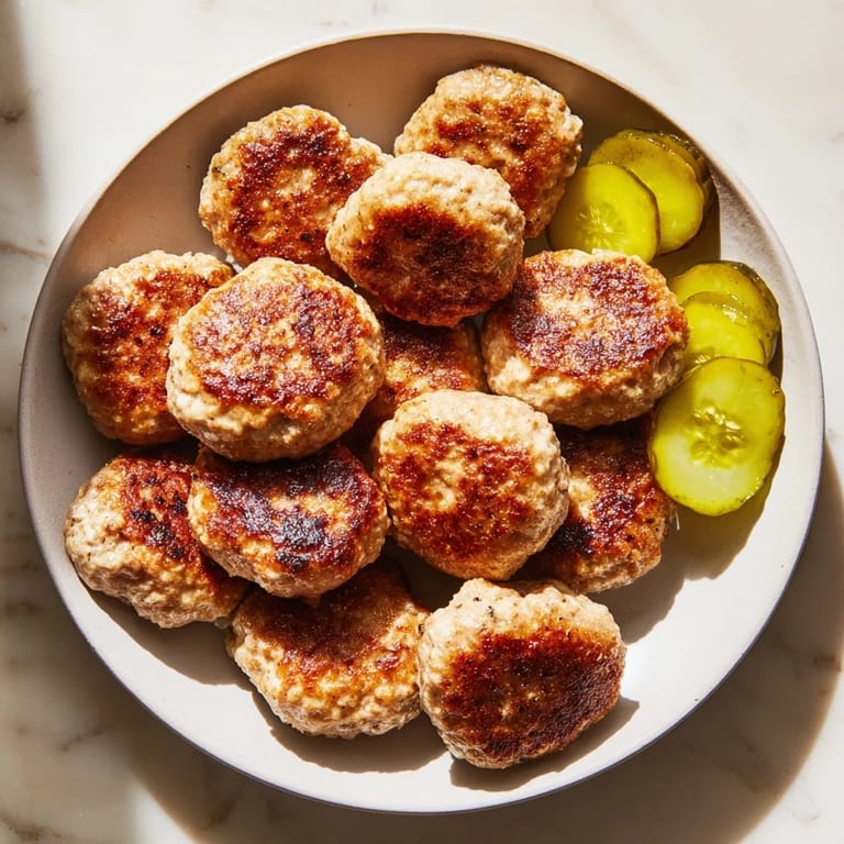 A close-up of delicious Danish Frikadeller, browned and ready to eat, a comforting Danish classic.