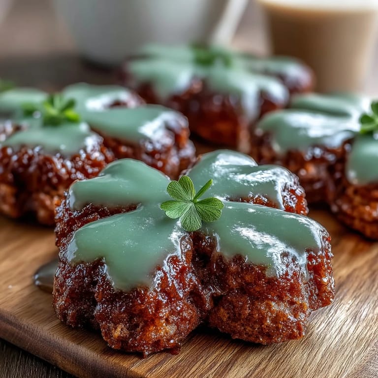 Buttery sugar cookies decorated as shamrocks, coated in glossy green royal icing, perfect for holiday gatherings.