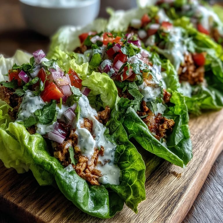 Low carb turkey taco lettuce wraps topped with fresh avocado and cilantro.