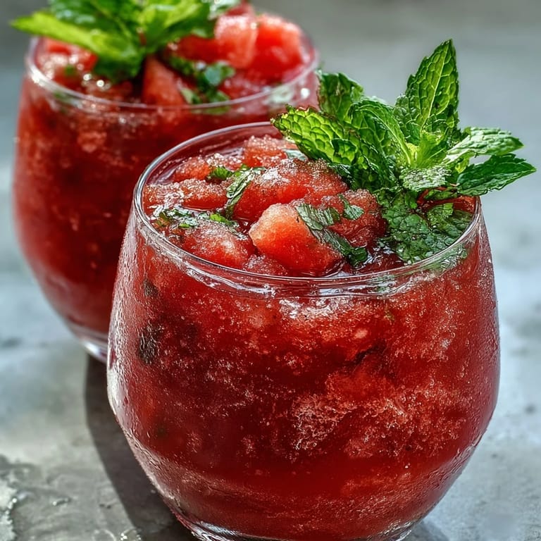 Vibrant Watermelon Mint Frosé, a refreshing alcohol-free pink drink, ideal for easy entertaining.