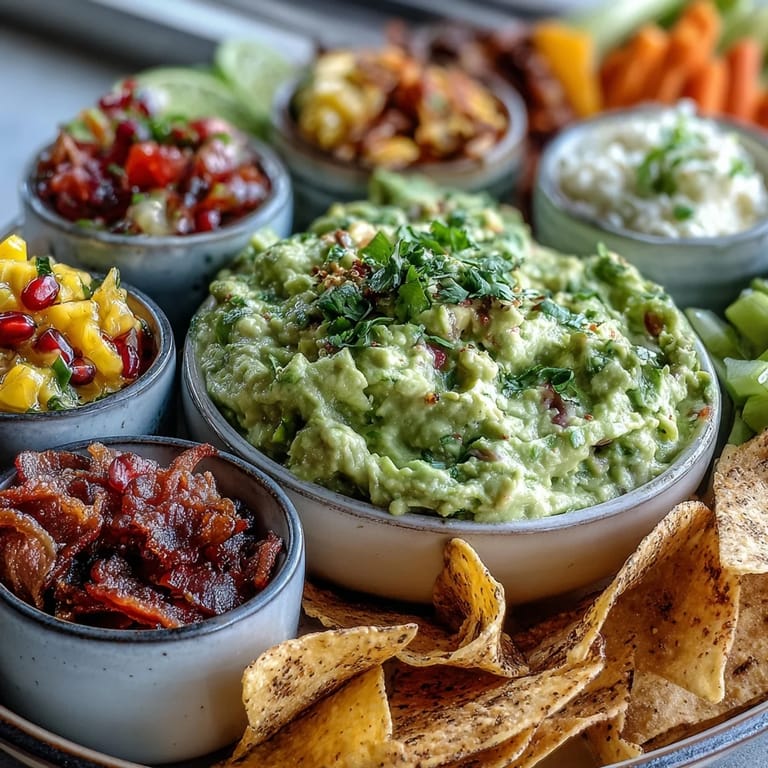 Guests assembling their own guacamole creations at a colorful topping bar.