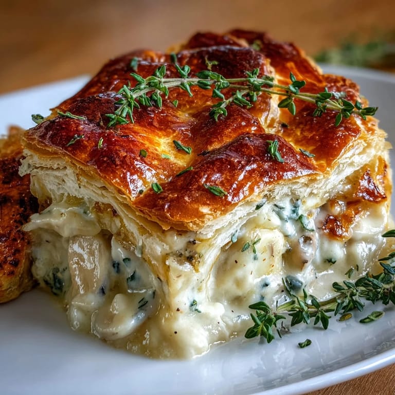 Flaky crust bakes atop savory Clam Chowder Pot Pie, ready for a comforting dinner.