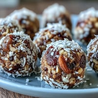 Wholesome carrot cake bliss balls made with oats, walnuts, and spices for a healthy, no-bake snack.