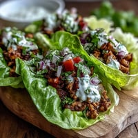 Juicy Turkey Taco Lettuce Wraps bursting with seasoned meat on crisp leaves.